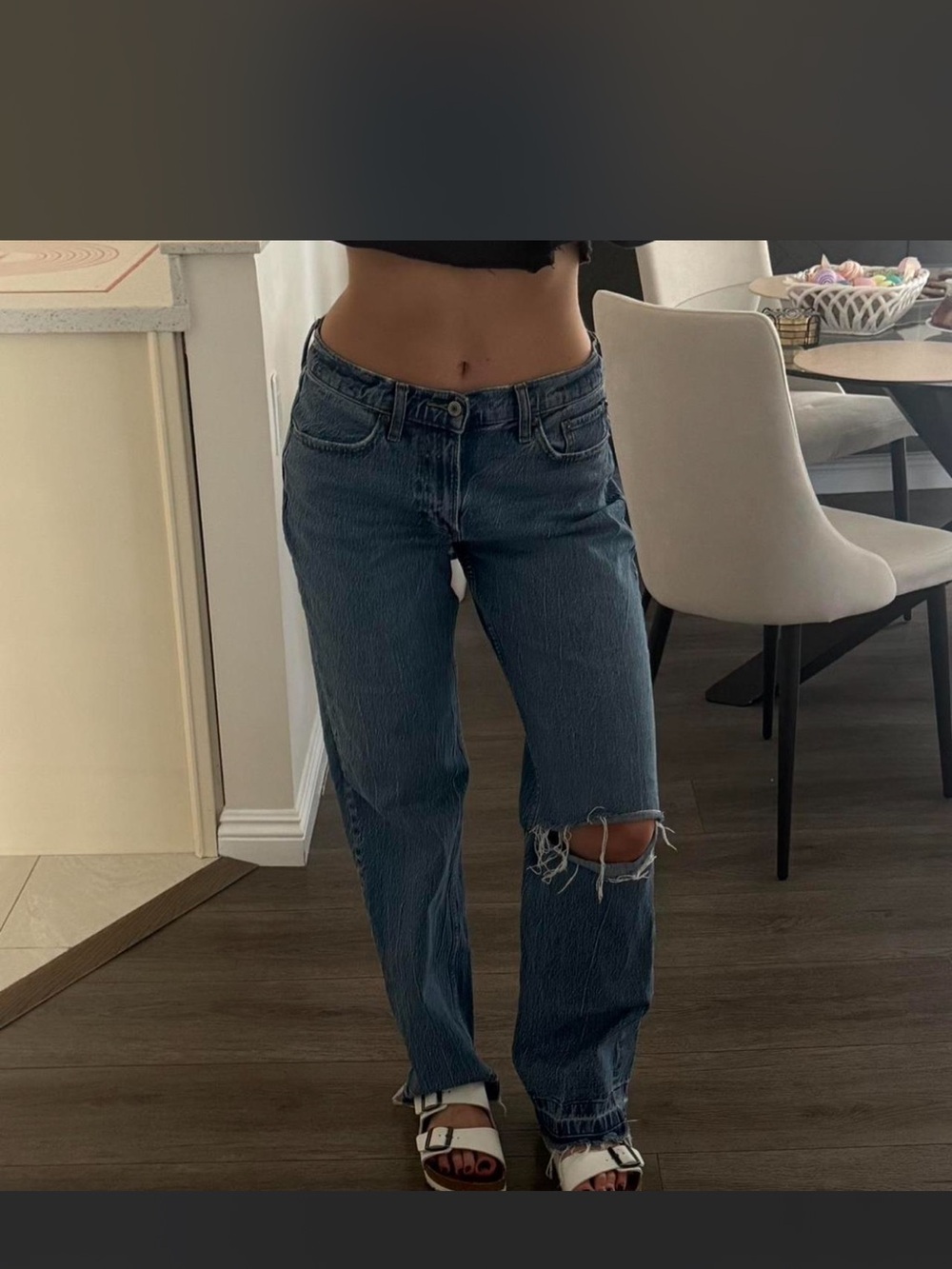 Abercrombie & Fitch Distressed Boyfriend Jeans - Denim Blue
